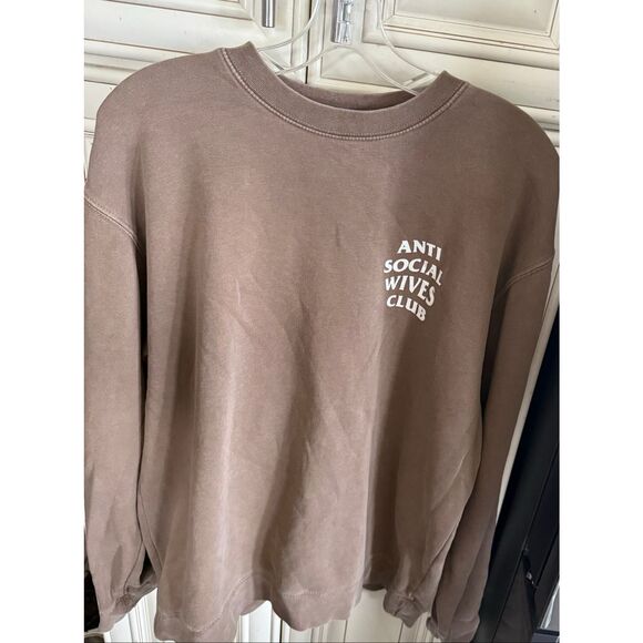 Anti Social Social Club Unisex Crew Neck Long Sleeve Graphic Sweatshirt Brown XL - Picture 6 of 6